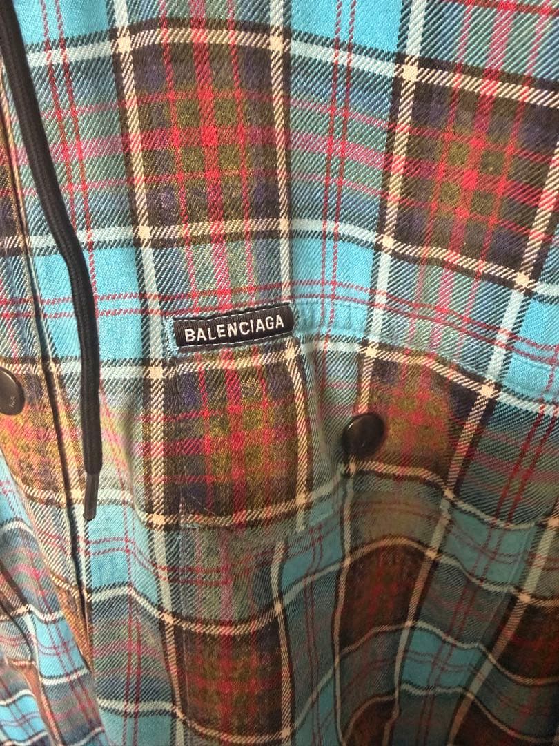 BALENCIAGA 22AW ブリーチチェックシャツブルゾン