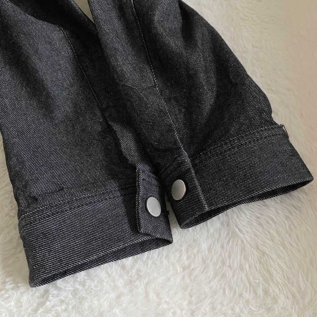 【美品】 COS デニムジャケット　トラッカー　ブラック　短丈　リジット S