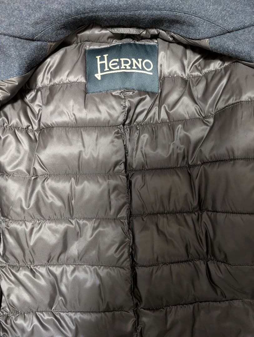 美品 HERNO ウール テーラード 46 ネイビー ジャケット ヘルノ