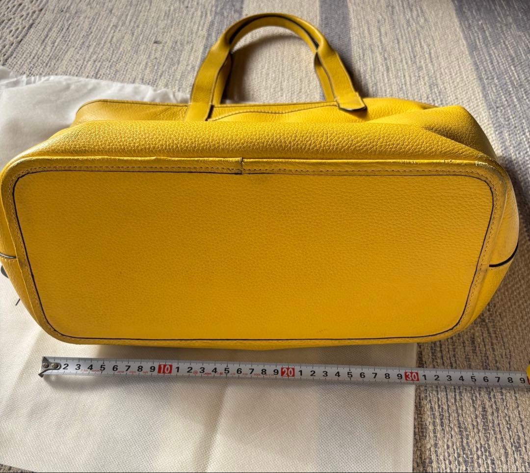 COACH コーチ レザートートバッグ メンズ イエロー A4収納可 保存袋付き