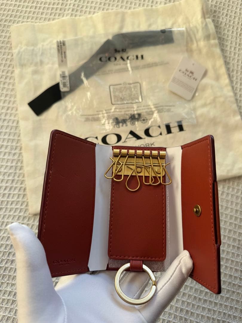 正規品•新品COACH コーチ6リング キー ケース・シグネチャー キャンバス
