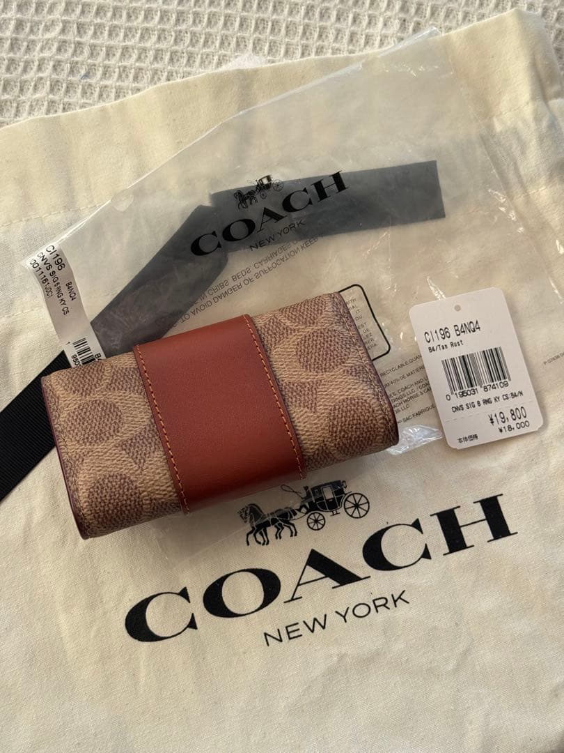 正規品•新品COACH コーチ6リング キー ケース・シグネチャー キャンバス