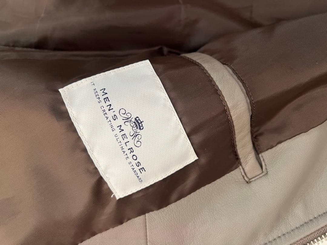 MEN'S MELROSE グレージュ　レザージャケット