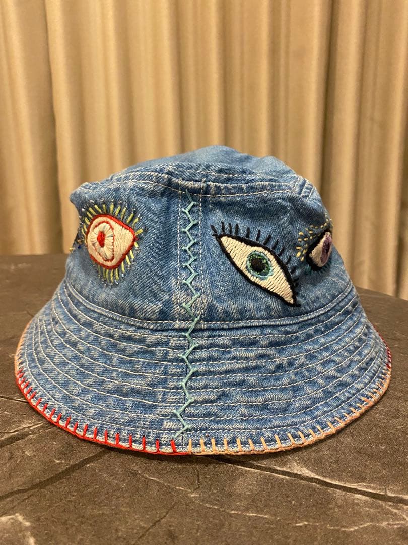 KAPITAL デニム バケットハット 目の刺繍