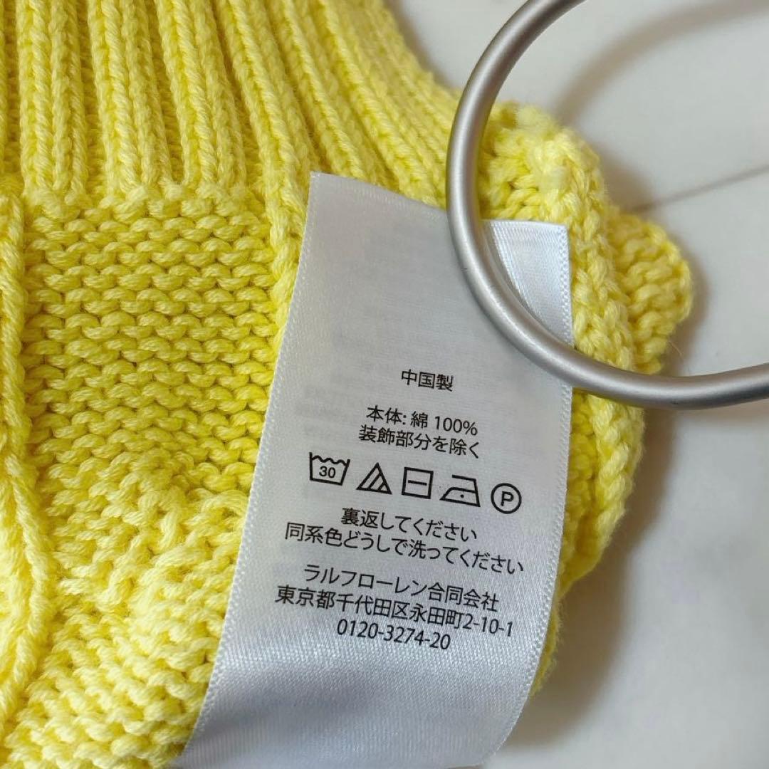 極美品 ラルフローレン ケーブルニットベスト ポニー刺繍 コットン 現行 QR