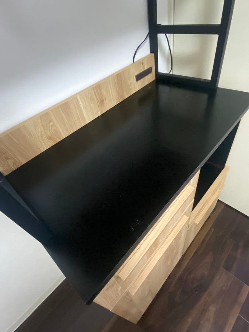 ナチュラルウッド アイアン　レンジボード　食器棚　おしゃれ