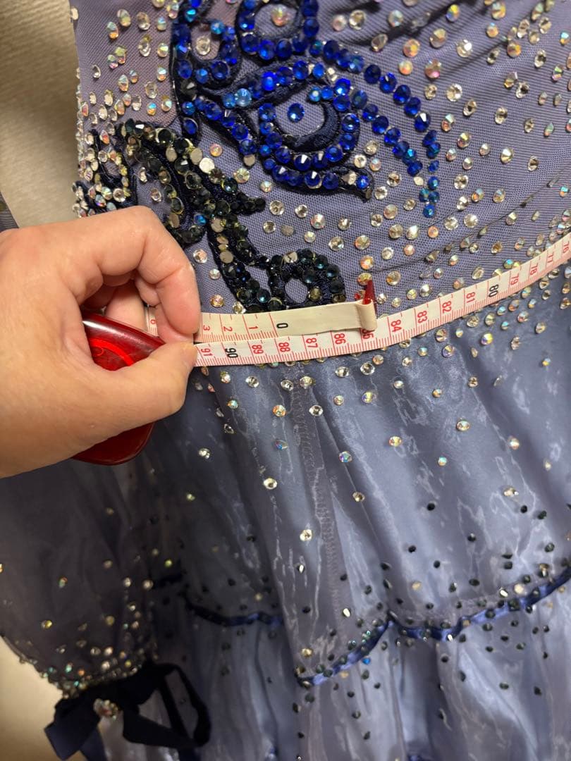 社交ダンスドレス　スタンダード　ブルーグレー