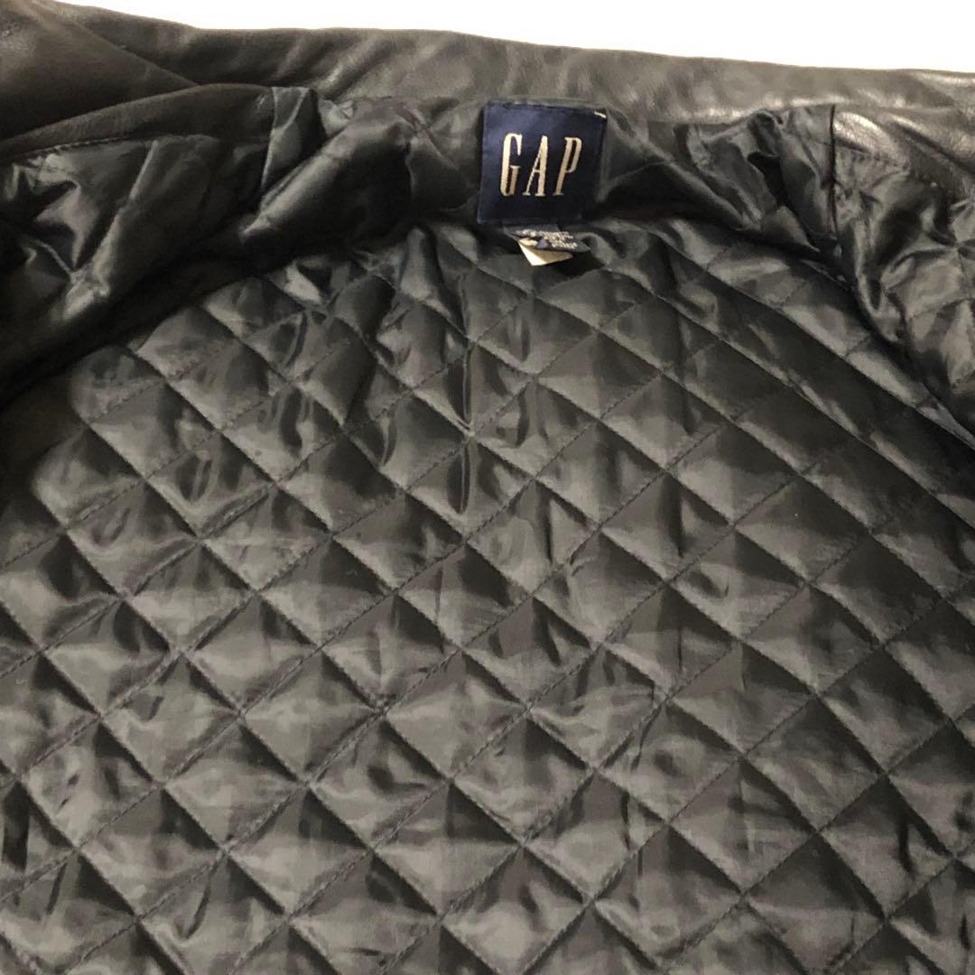 【美品】OLD GAP レザー ジャケット 黒 ギャップ Ｍ 90s