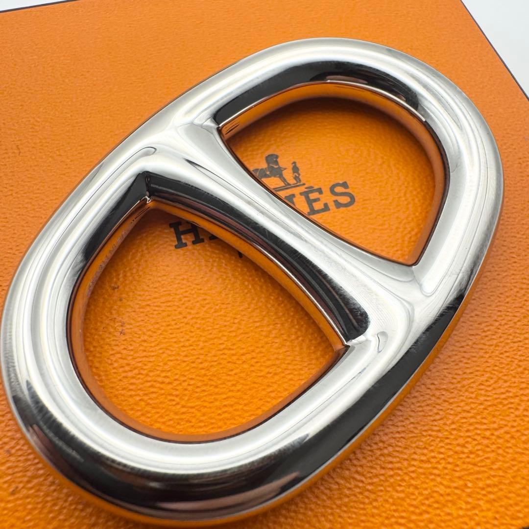 【極美品】エルメス HERMES スカーフリング シェーヌダンクル シルバー