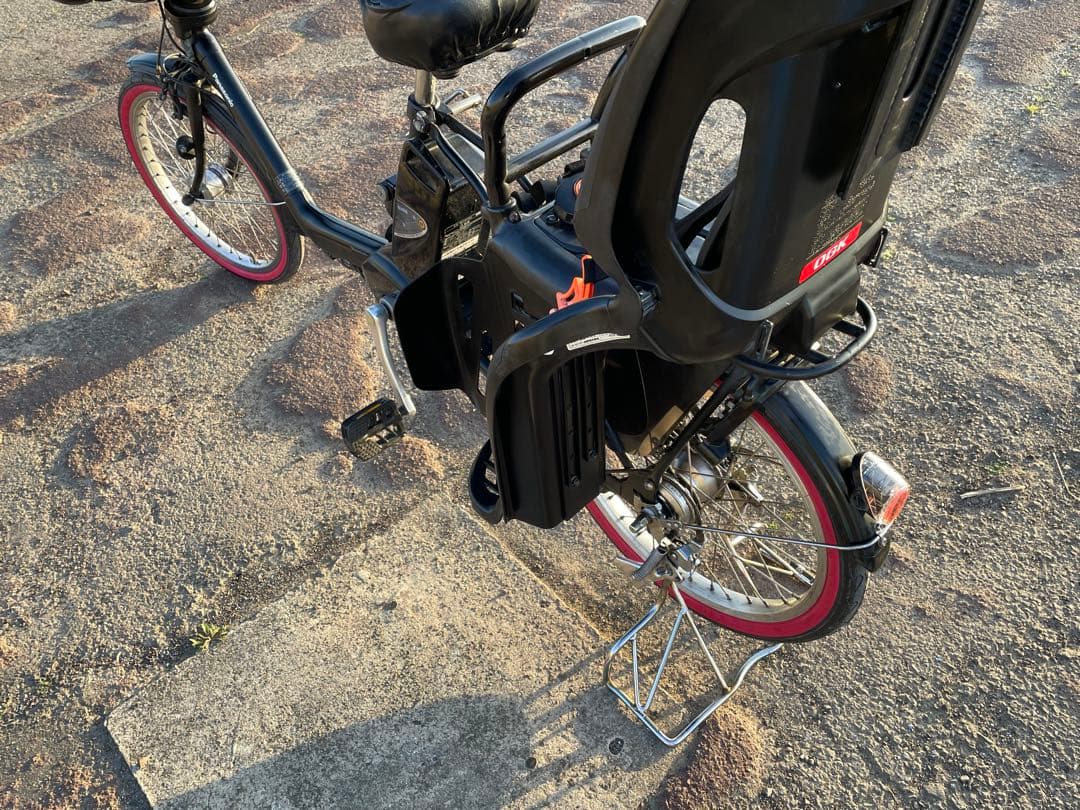 パナソニックギュットMINI 人気色黒‼️タイヤ交換済み3人乗り　子載せ電動自転車