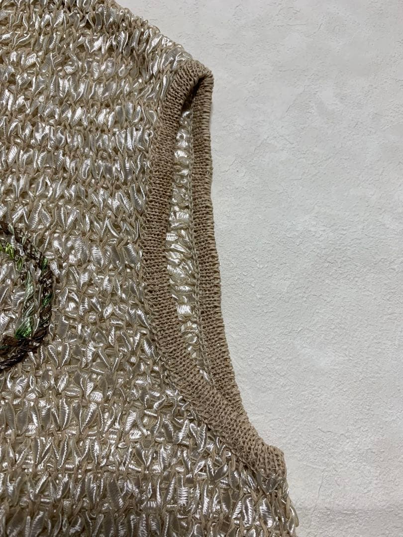 新品Bois de Boulogne 刺繍入りニットベスト