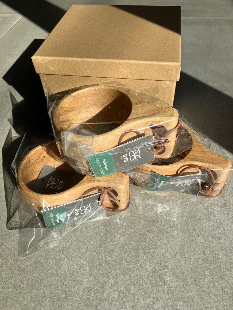 【新品】OYO 木製ウッドカップ ククサ 200ml 3個セット