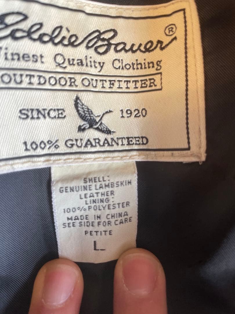 ジャケット・アウター Eddie Bauer vintage black leather jacket