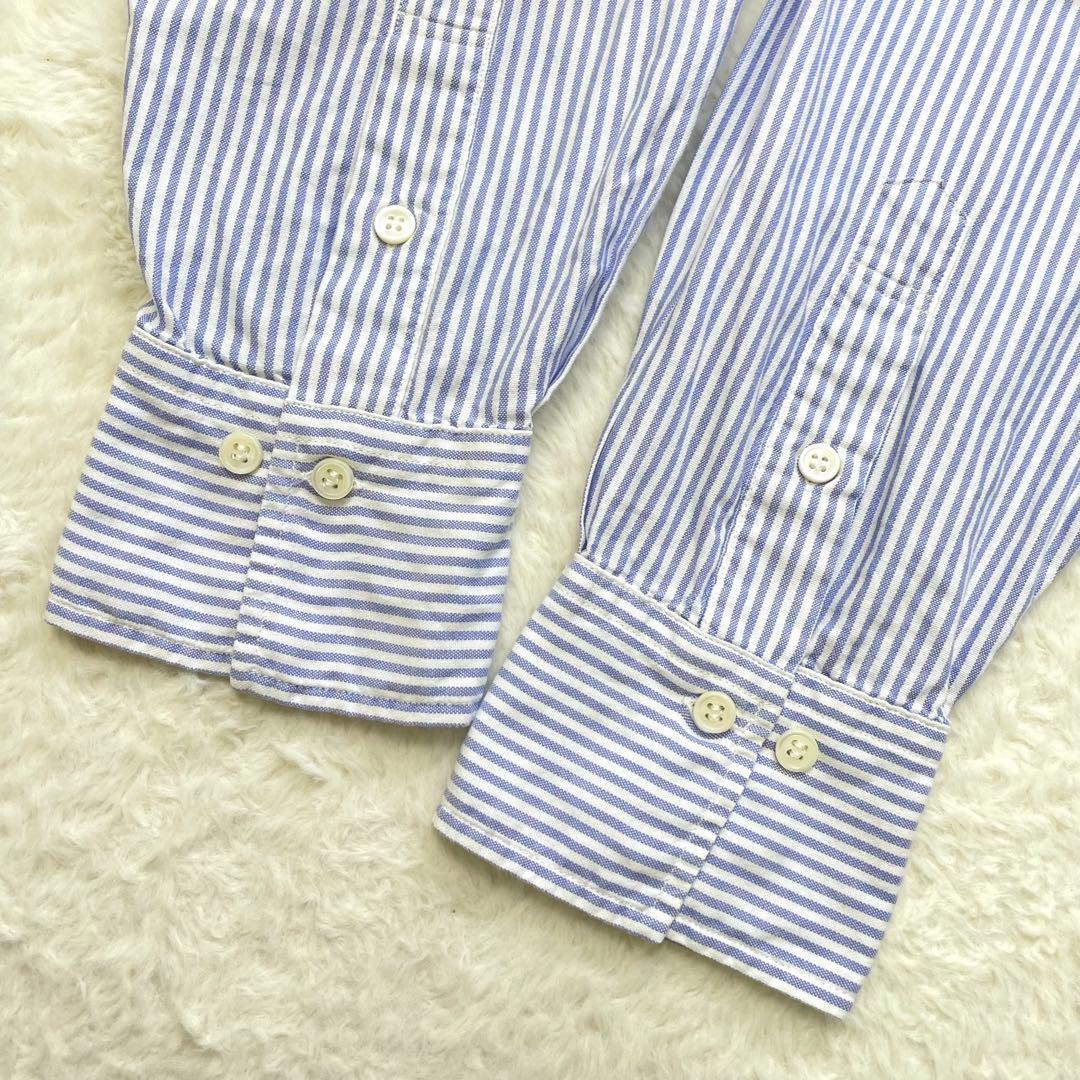 Spick & Span オックスルーズシャツ ブルー×ホワイト ストライプ
