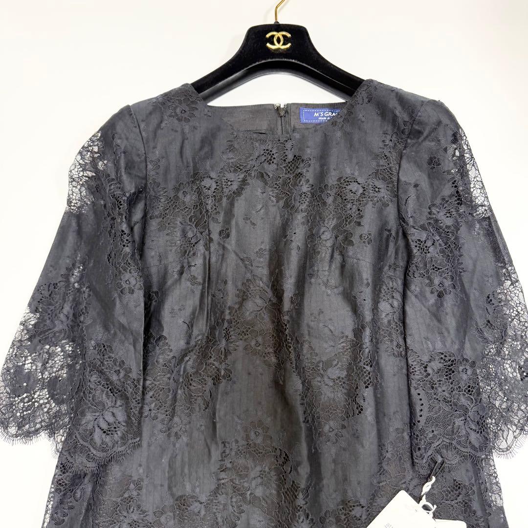 【新品・タグ付き✨】エムズグレイシー　ワンピース　総レース　スカラップ　38