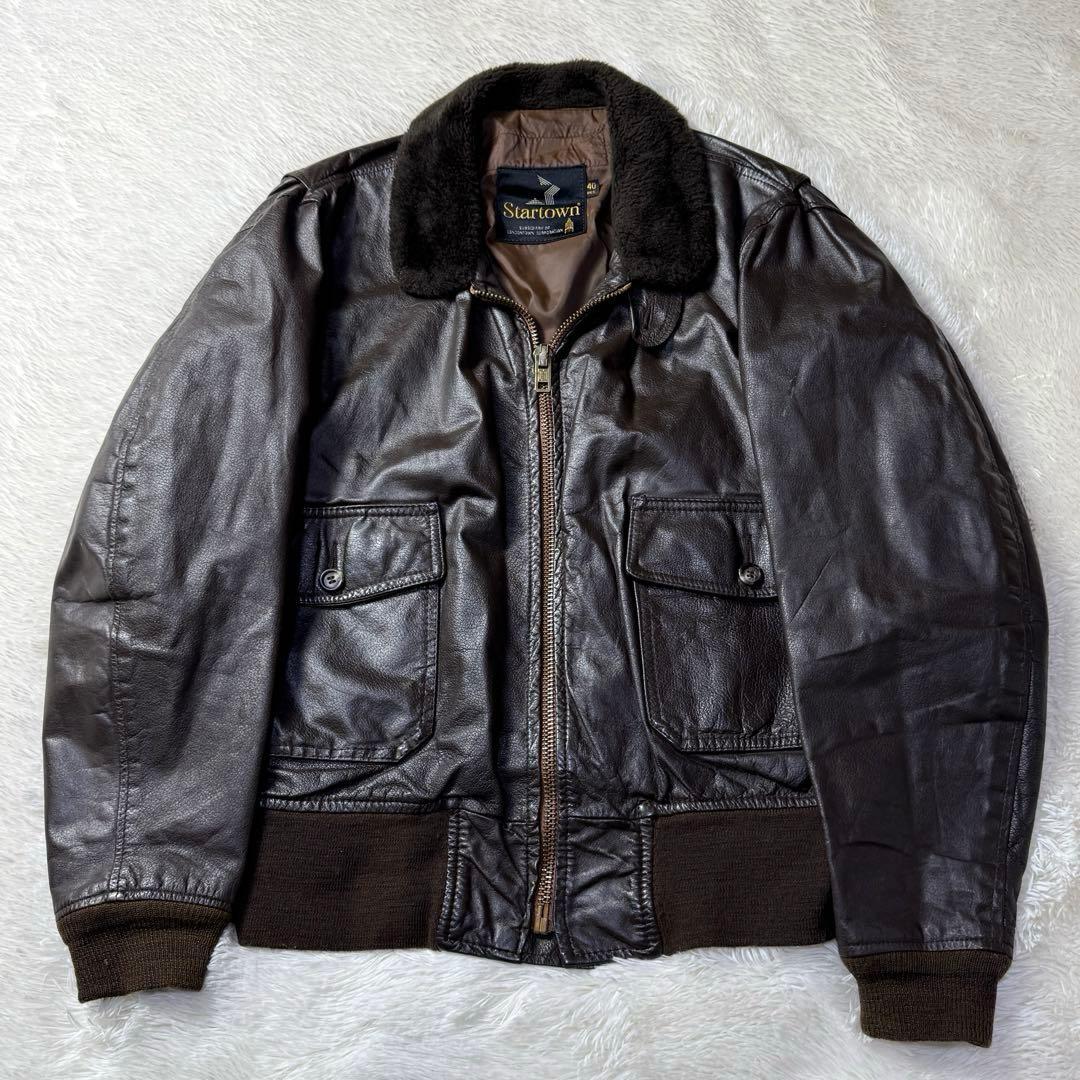 【70s】USA製 vintage G-1 フライト レザージャケット L 本革