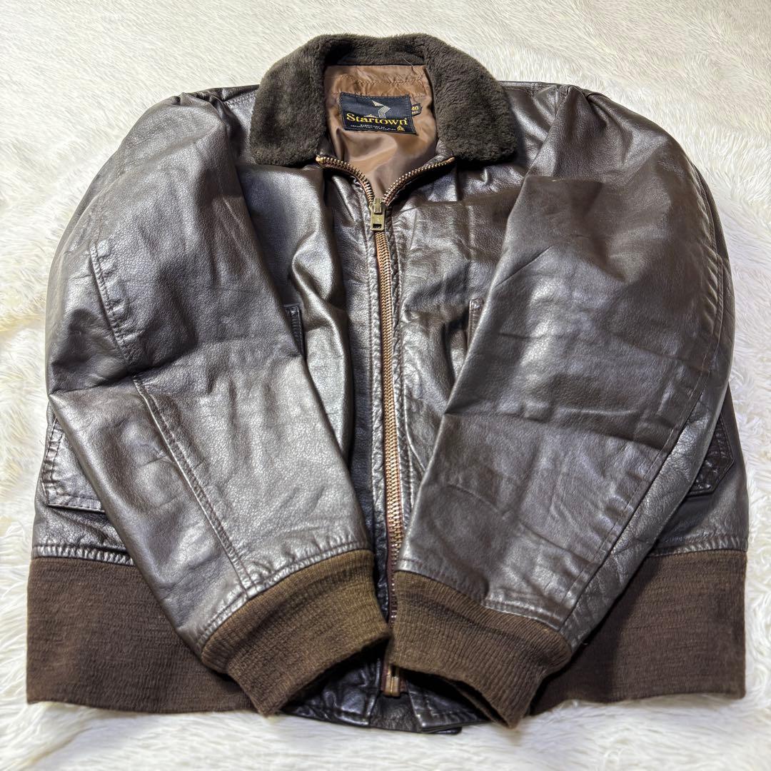 【70s】USA製 vintage G-1 フライト レザージャケット L 本革