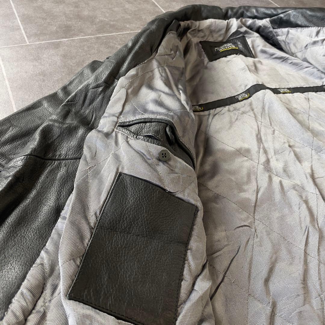 OLD 古着 本革 レザー ダブルライダースジャケット ブラック 黒 50