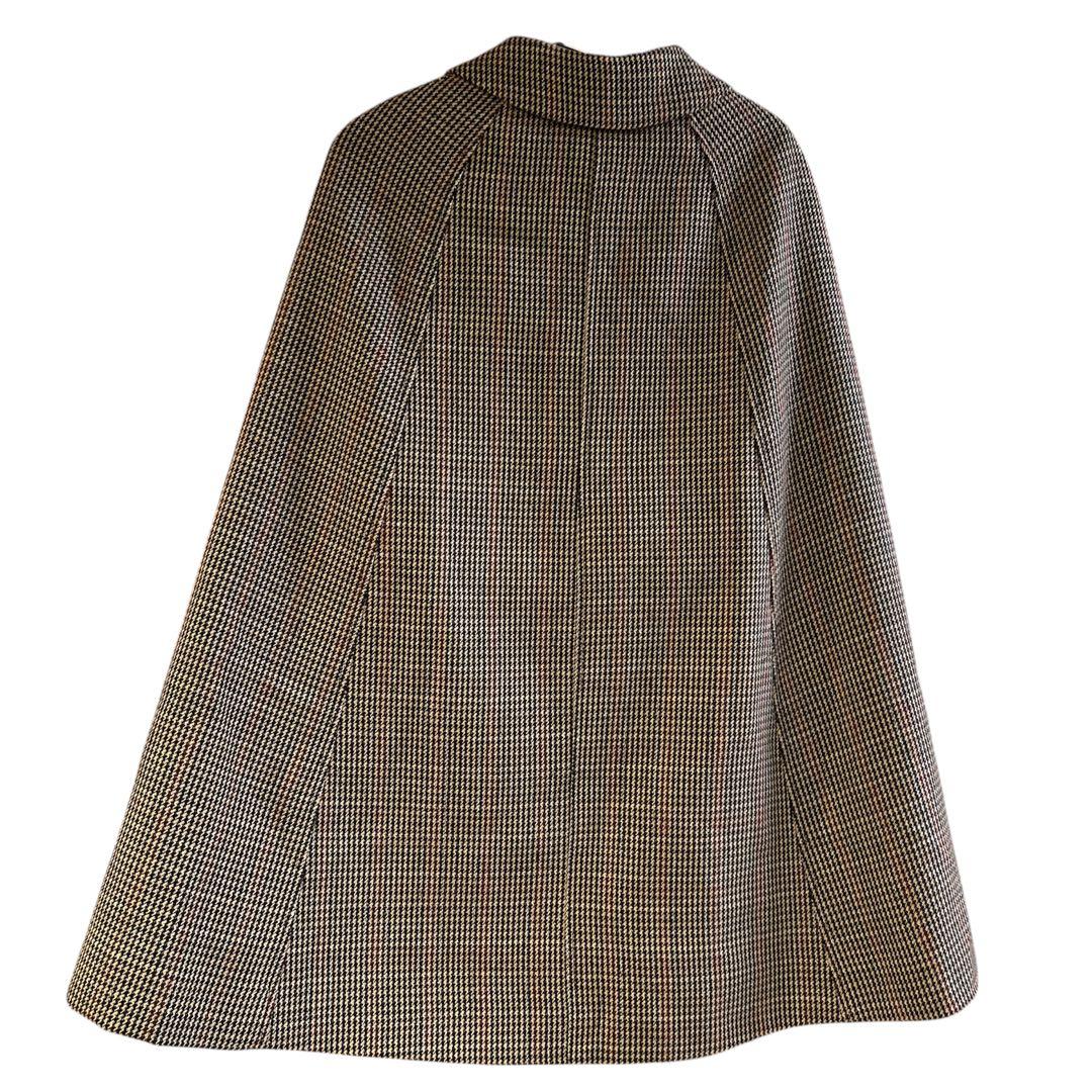 美品⭐︎Lily Brown レザーパイピングケープコート　ポンチョ千鳥柄フリー