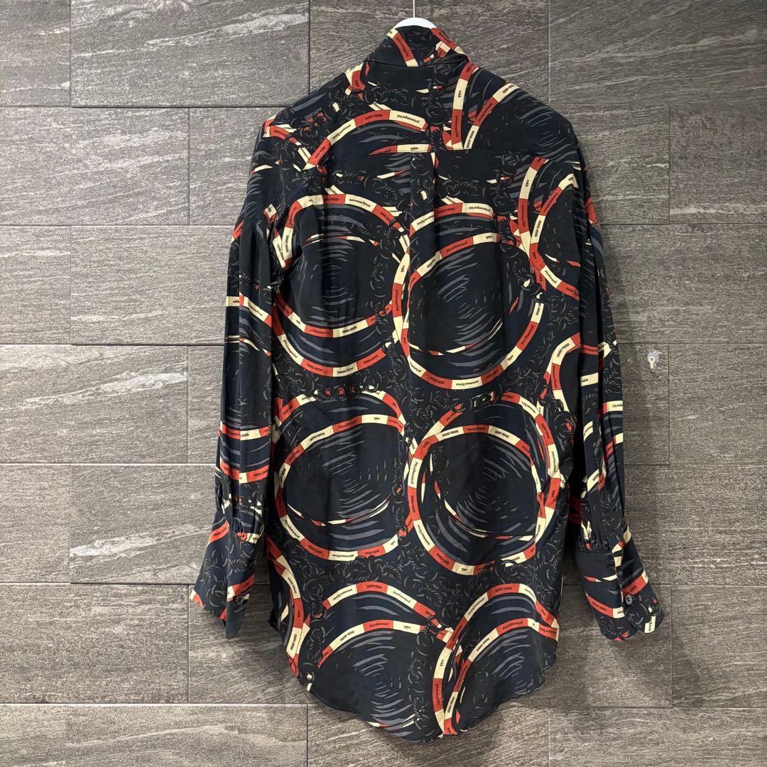 美品 rokh ロク　総柄　リボンタイブラウス　シルク100%