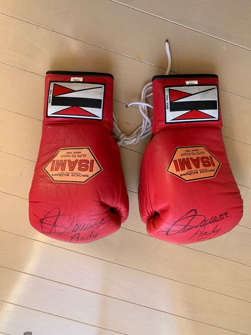【世界に1個】アンディ・サワー直筆Wサイン入りグローブ ブアカーオ　魔裟斗