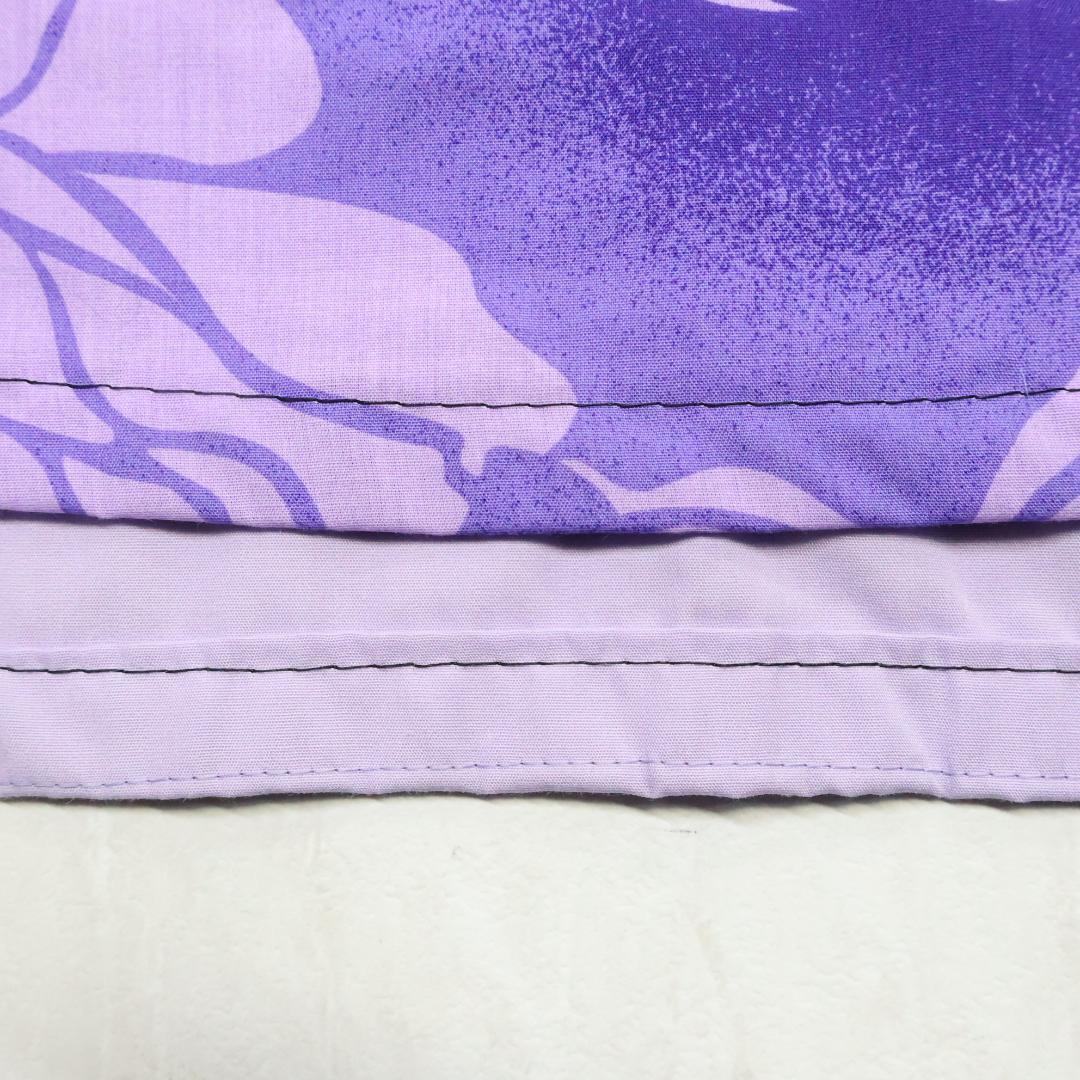 【フラダンス衣装】パープル Ange ワンピース ドレス バラ柄 花柄 紫