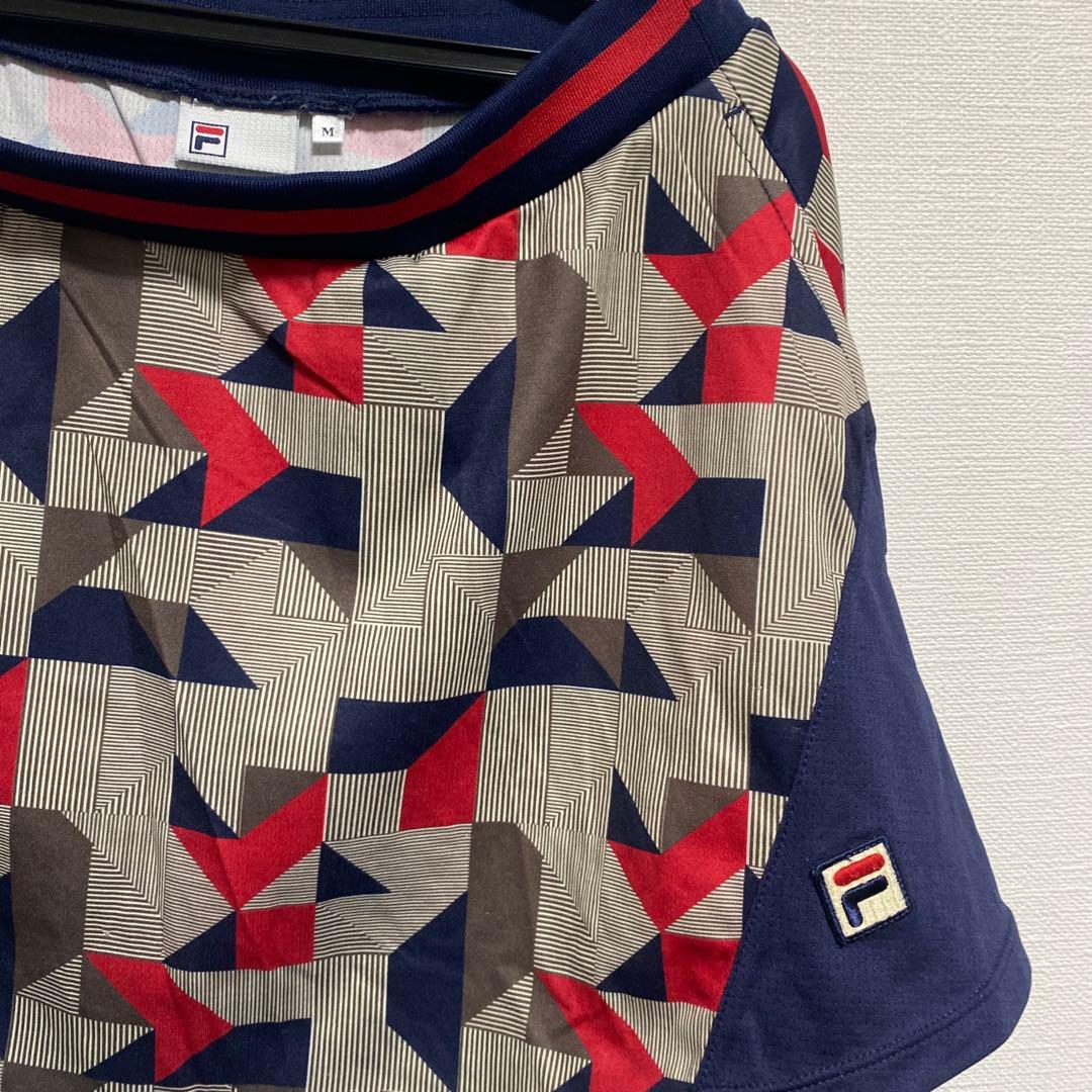 FILA テニス　レディース　上下セット　XL M テニスウェア　赤　柄