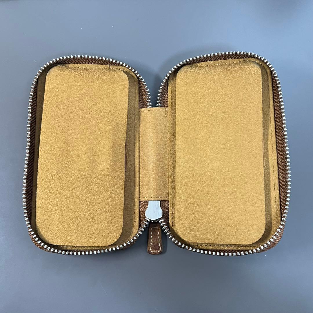 ガレンレザー 6本差し ラウンドジップペンケース (クレイジーホースブラウン)