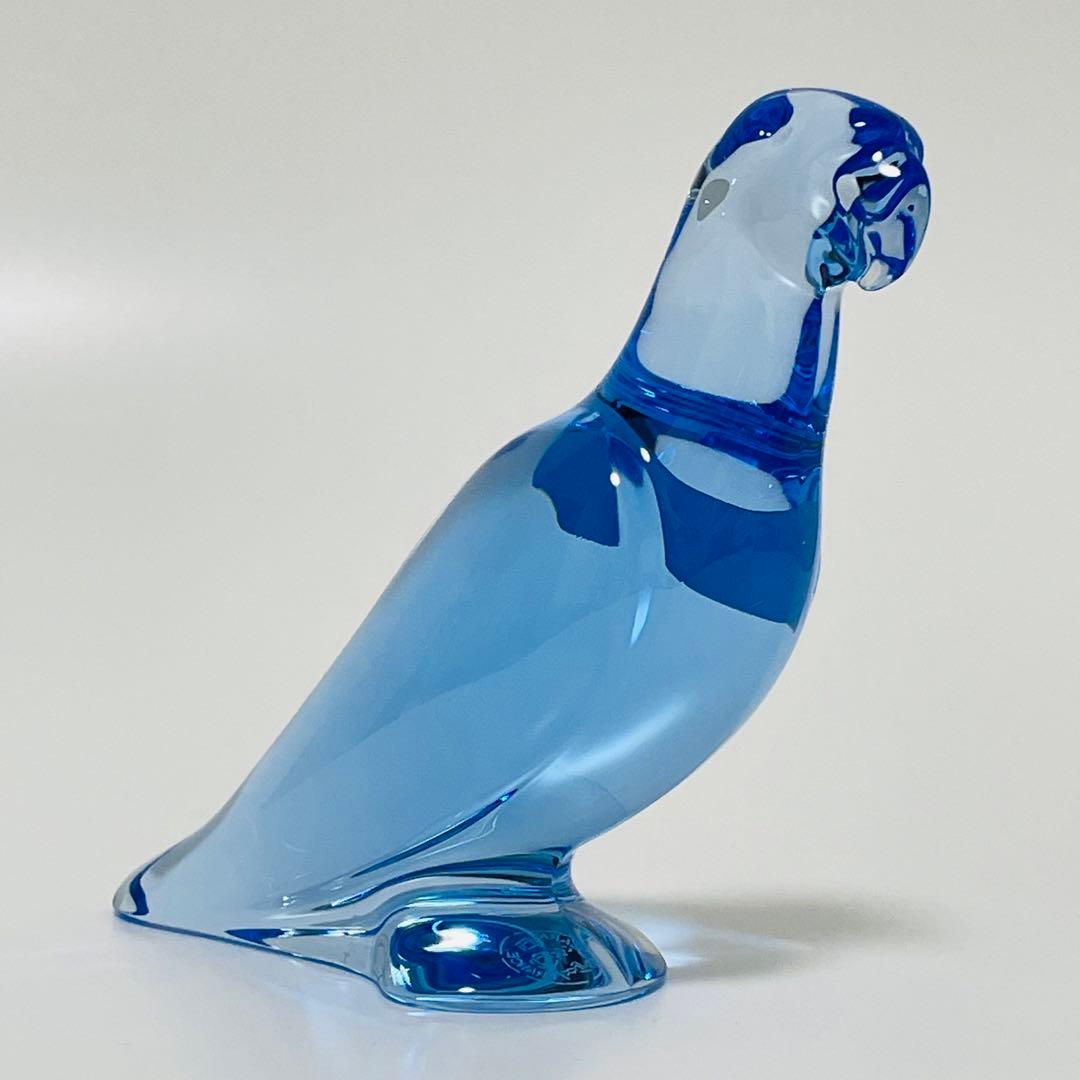 Baccarat バカラ オウム インコ 置物 クリスタル フィギュリン ブルー