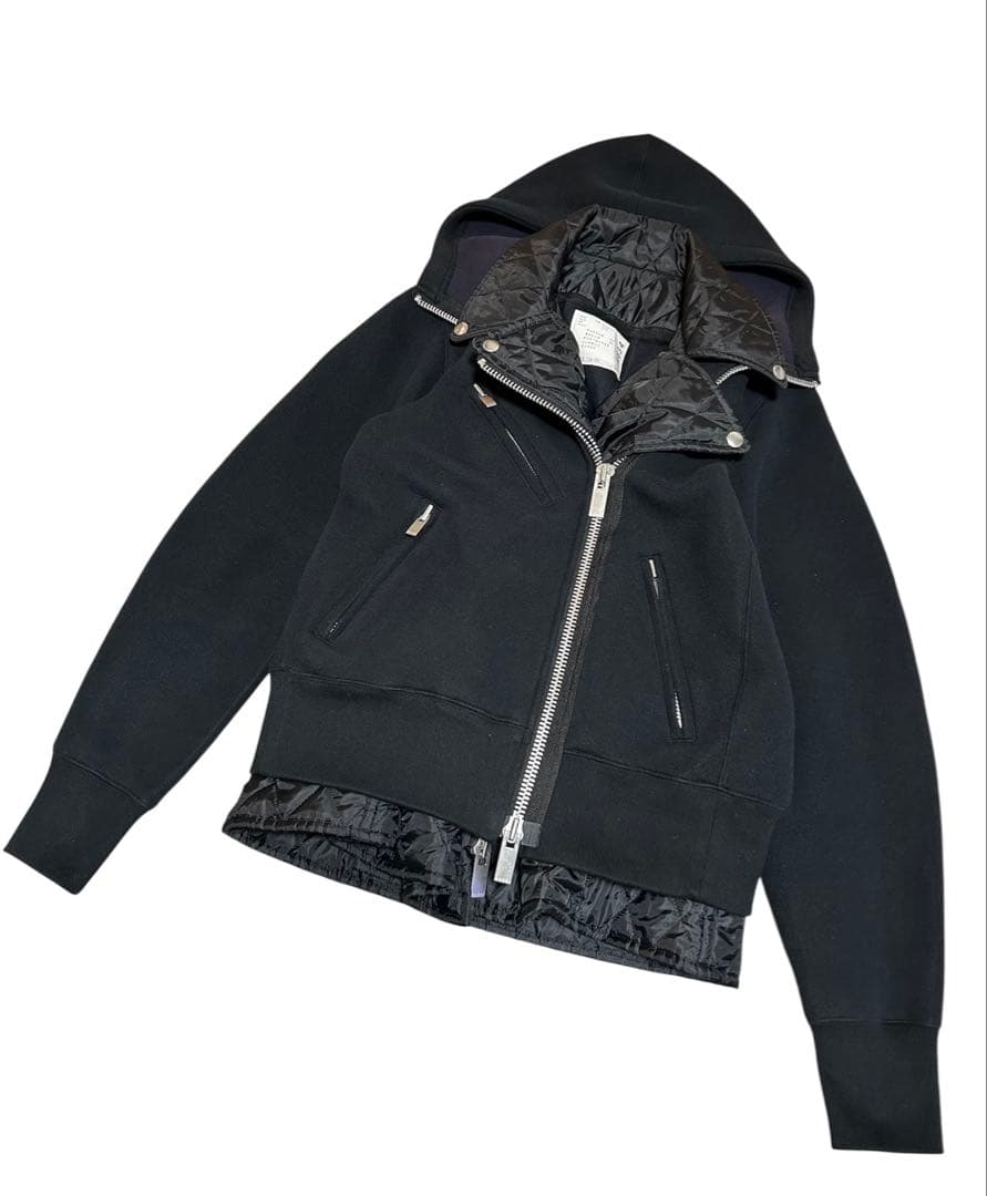 トップス Sacai 19AW Sponge Layerd Riders Hooded