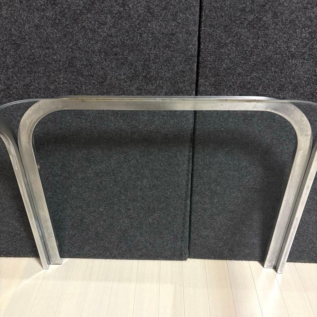 ミッドセンチュリー ガラステーブル　センターテーブル　アイアンフレーム