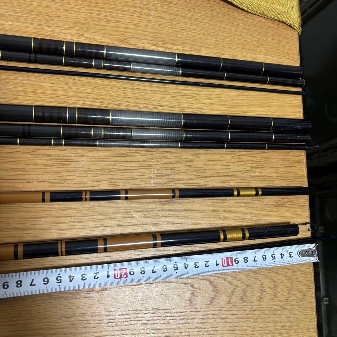 和竿 釣り竿 まとめ売り セット 竹竿 漆塗り 収納袋付き