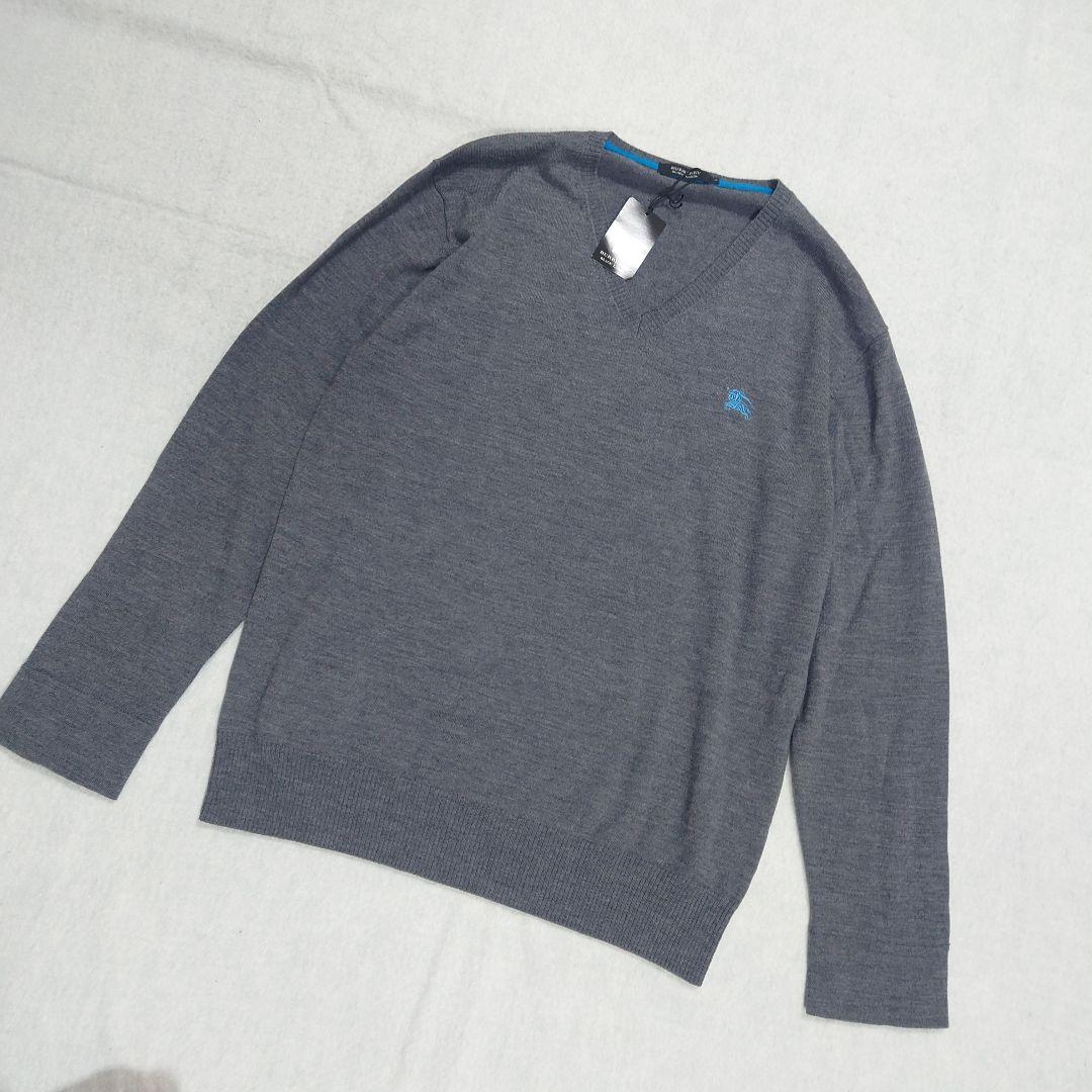 新品タグ付 バーバリーブラックレーベル 羊毛 Ｖネック 4 大きいサイズ