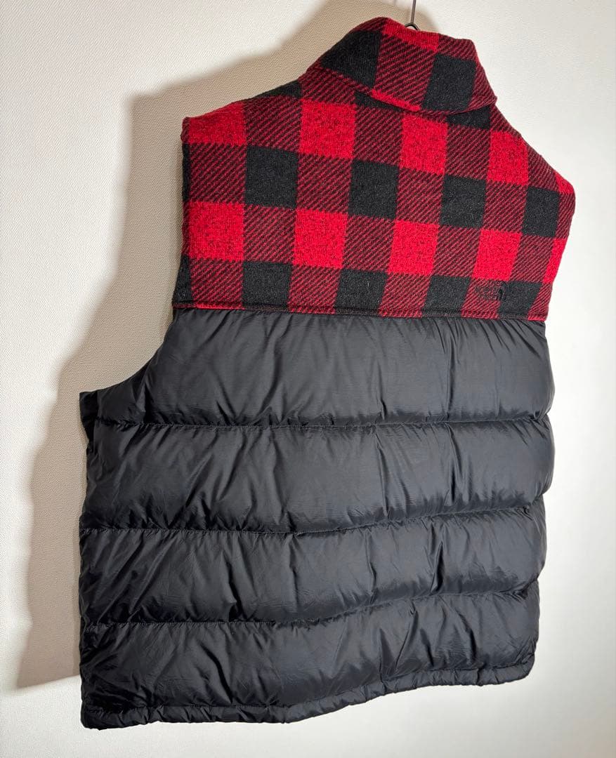 THE NORTH FACE 刺繍ロゴ チェック柄 700フィル　ダウンベスト
