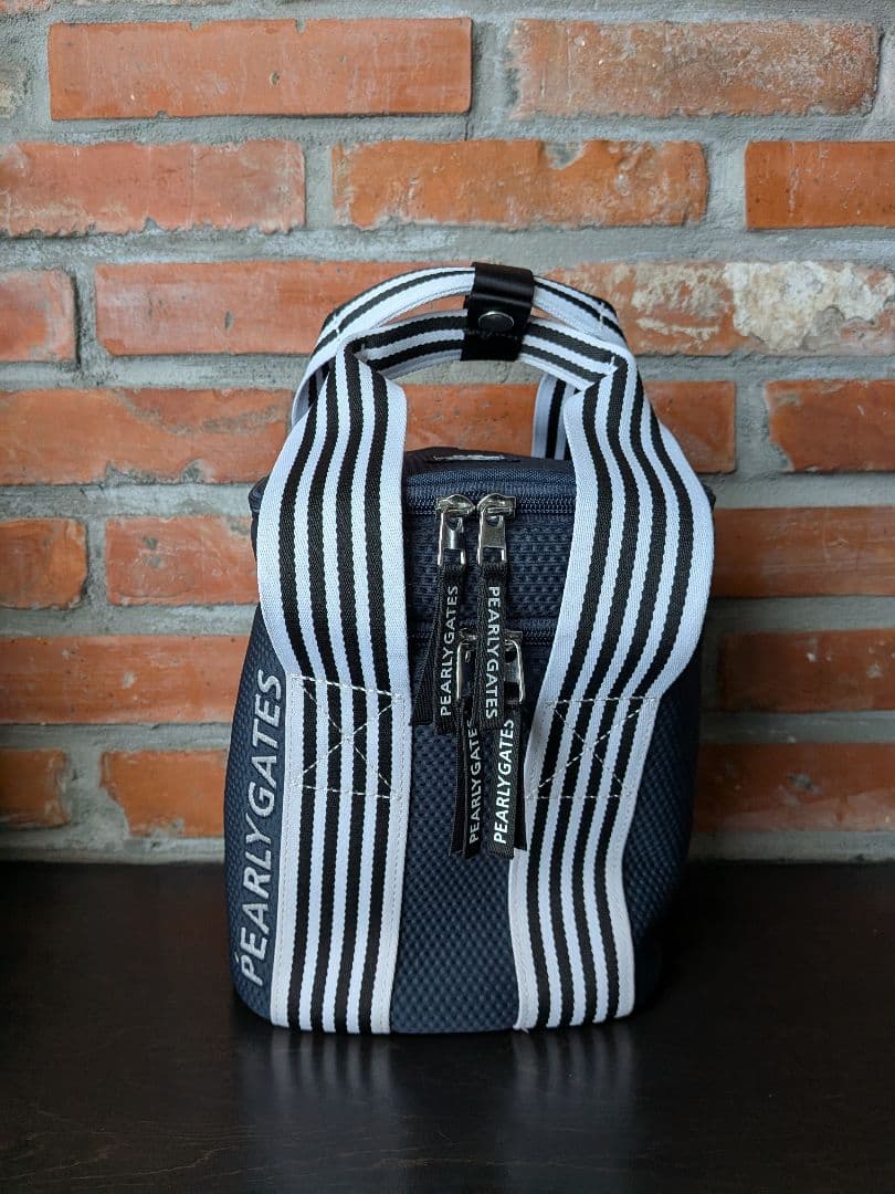 【美品】PEARLY GATES ストライプハンドルバッグ PG 1989