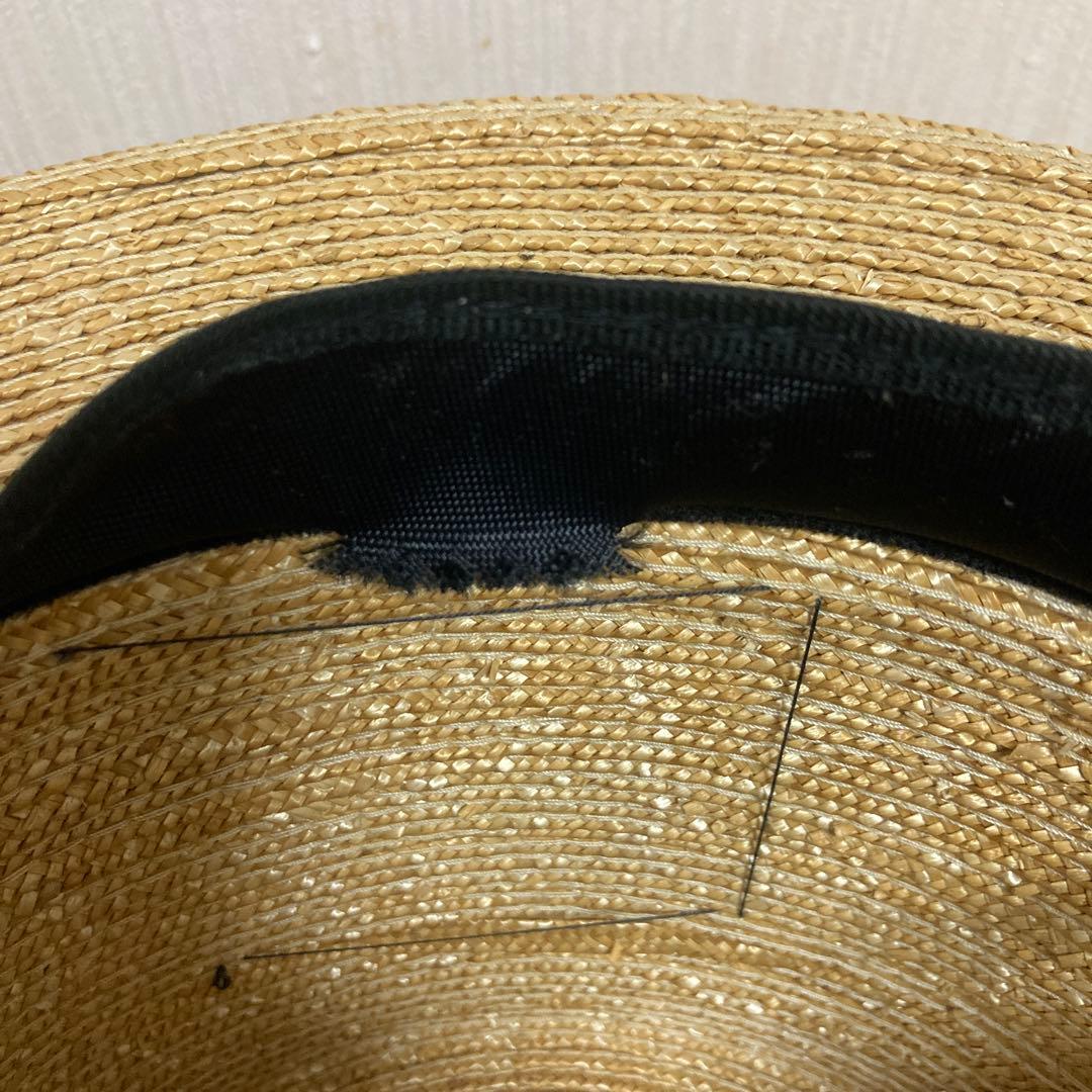 wicagrocery ウィカグロサリー　極太リボン麦わら帽子