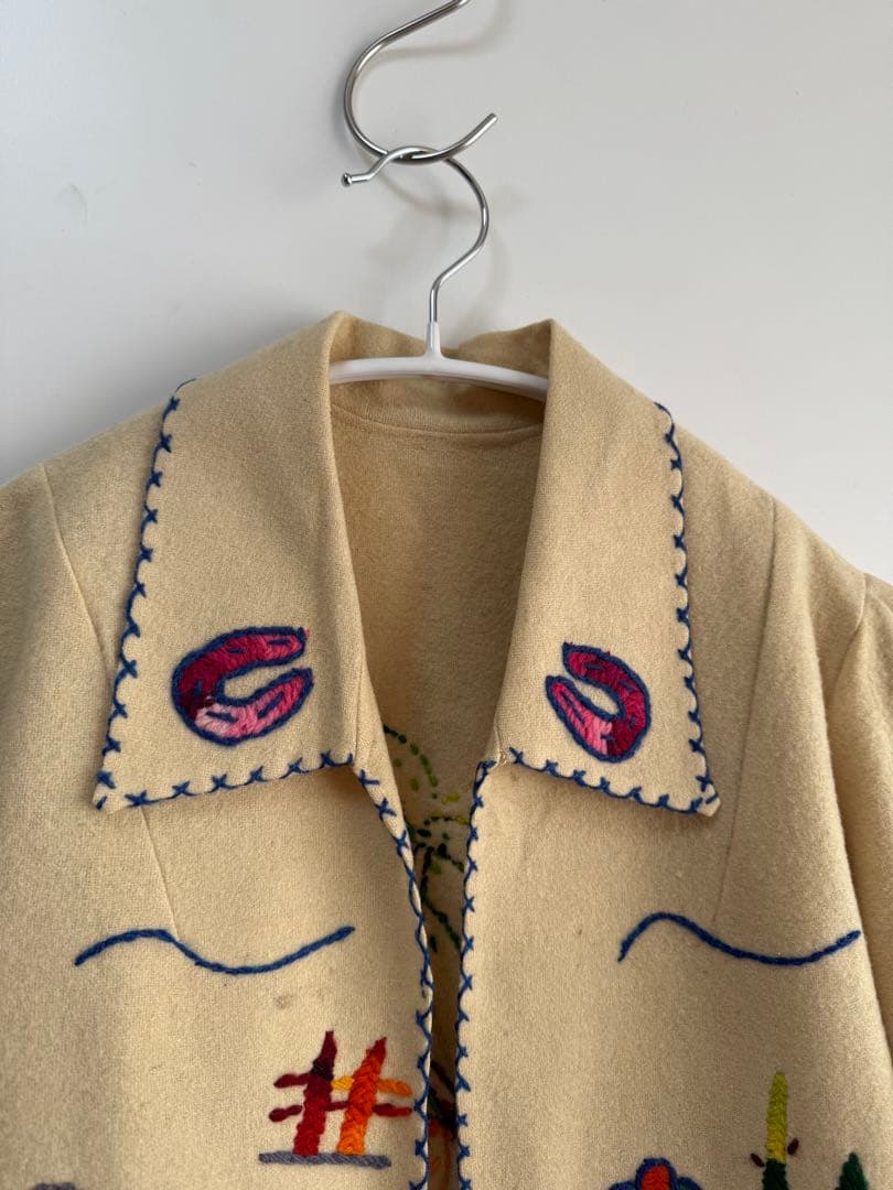 50s 60s 刺繍 メキシカンジャケット クリーム hooked toro