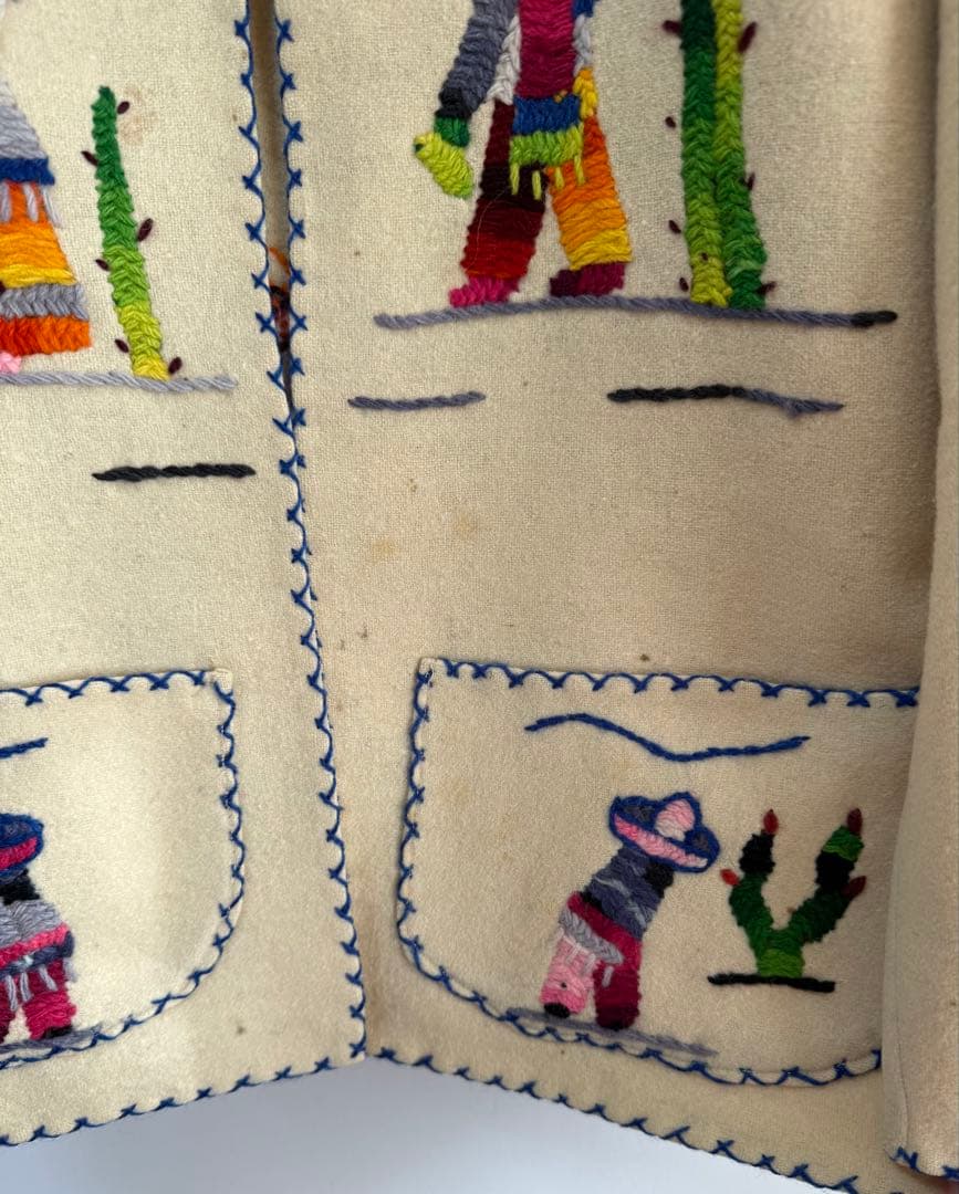 50s 60s 刺繍 メキシカンジャケット クリーム hooked toro