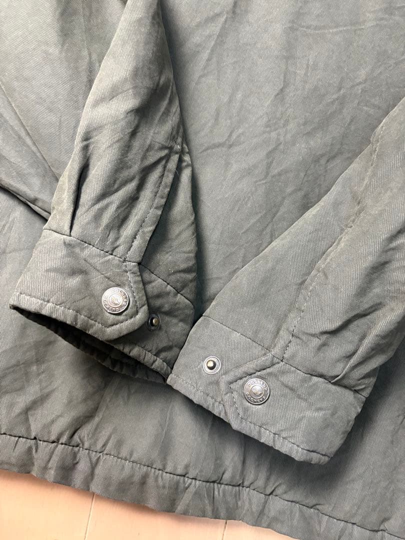 DOCKERSドッカーズナイロン×レザーフリースハリントンXXL襟レザー