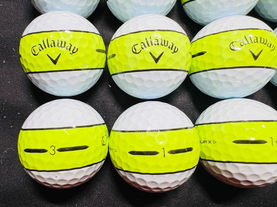 最新キャロウェイ CHROMEシリーズ混合 360° イエローストライプ 20個