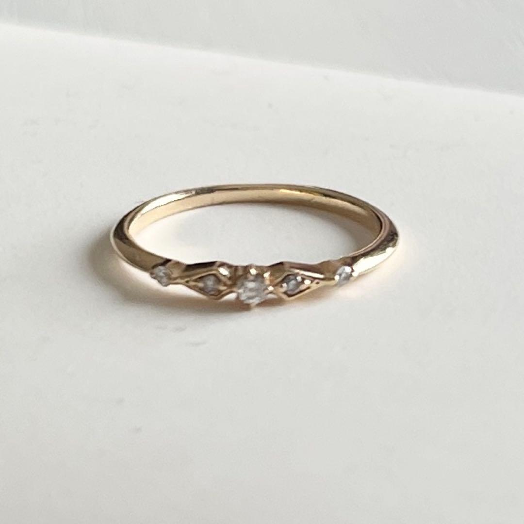 agete アガット ピンキーリング K10 5号