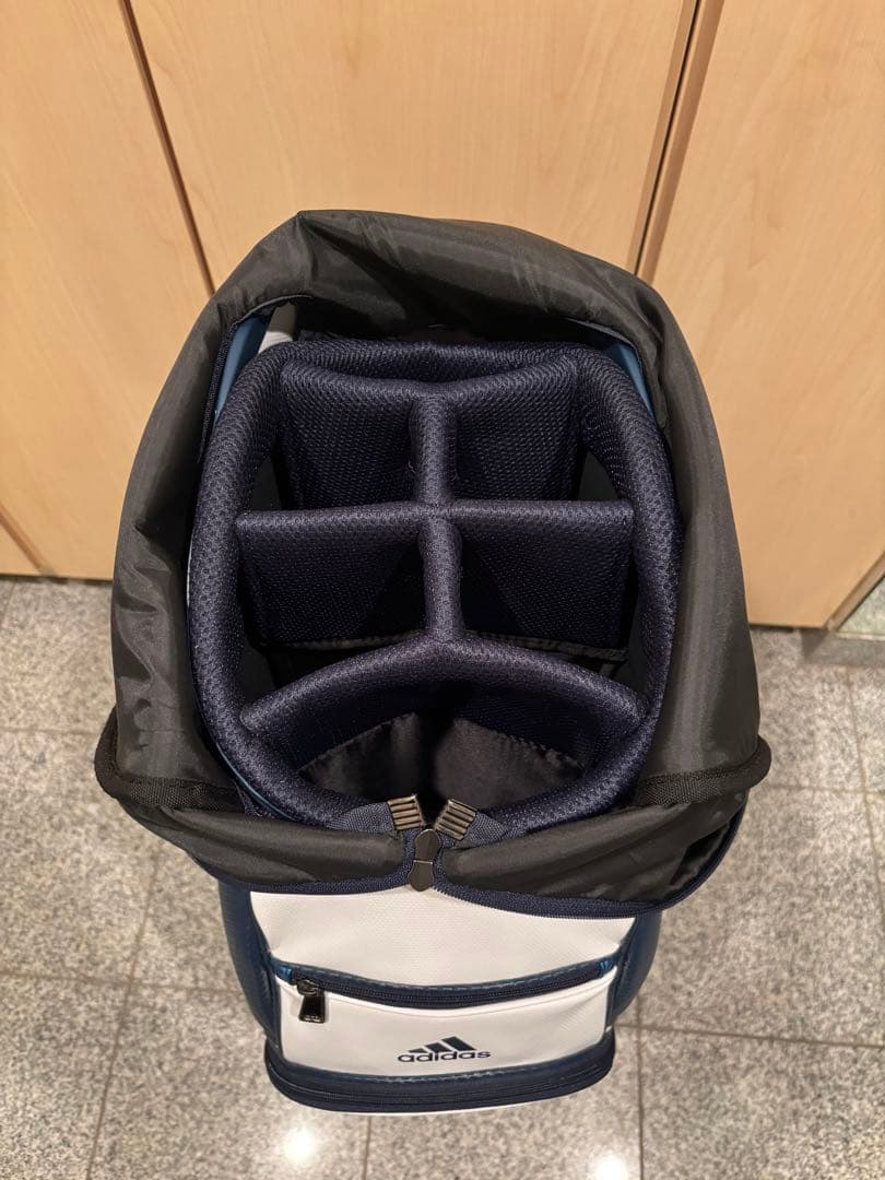 adidas キャディバッグ ホワイト・ネイビー