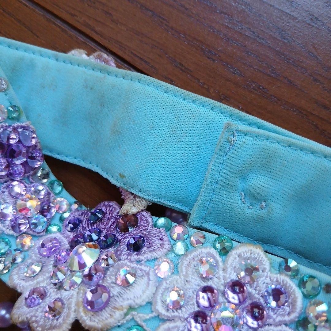 社交ダンス ドレス 水色 フリル　ラテン衣装