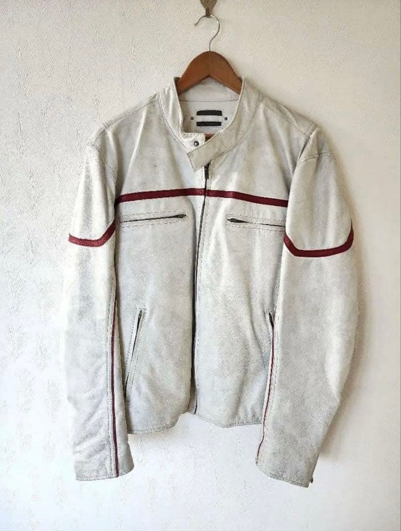 WIESONS LEATHER 本革 白い革ジャン　火の鳥