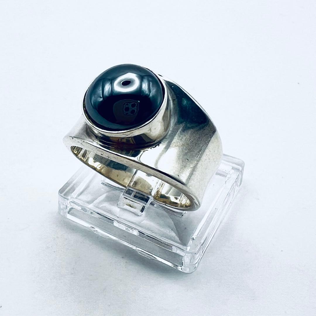 ジョージジェンセン　#124 ヘマタイト　シルバーリング　ヴィンテージ