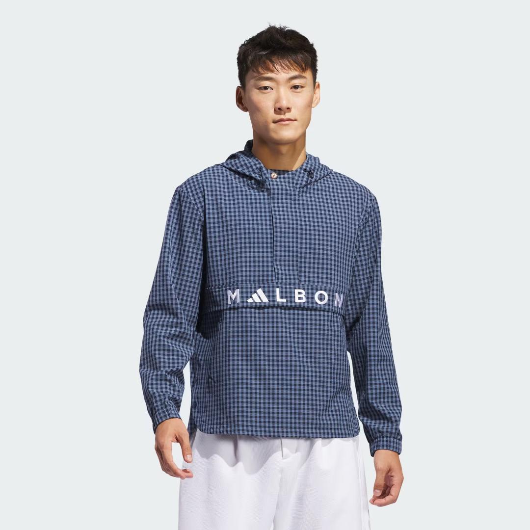 adidas × MALBON GOLF ギンガムチェックアノラックフーディー