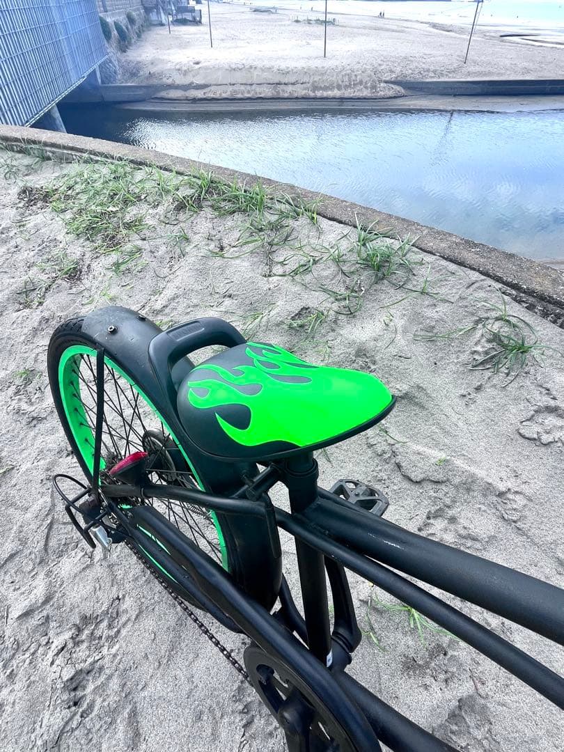 22インチ、チョッパー自転車。新品シート、ハンドル、グリップ、ハンドルポスト。