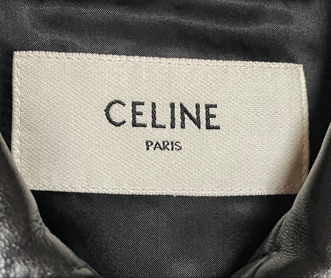 Celine ラムスキン ポールブルゾン 44 レザージャケット ライダース