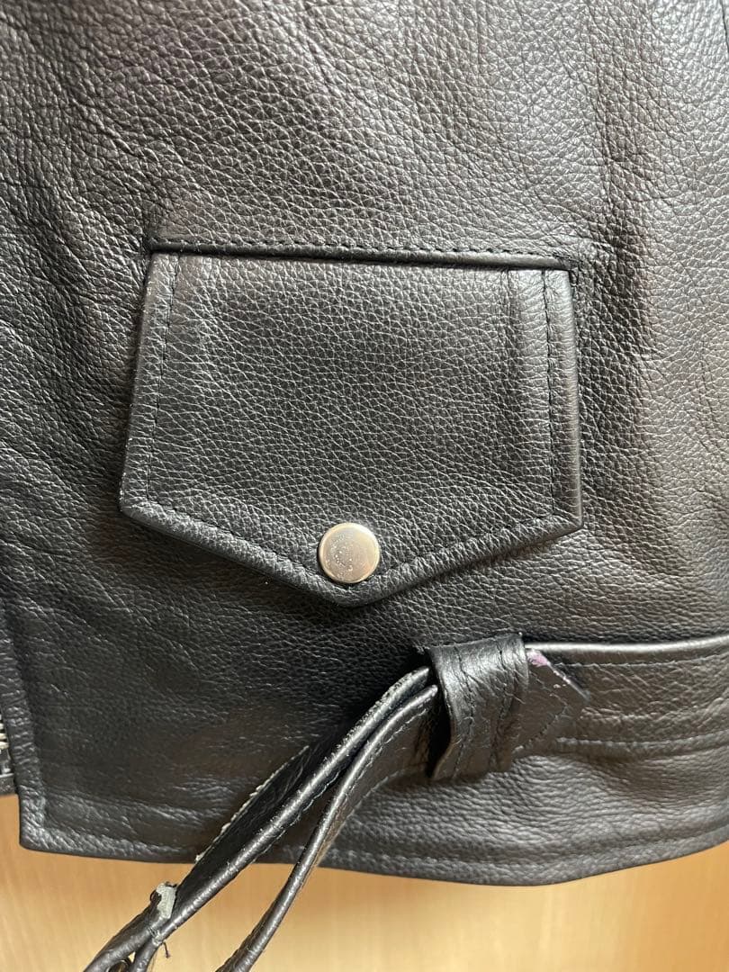 HORN WORKS ホーンワークス　ダブルライダースジャケット　黒　牛革　4L