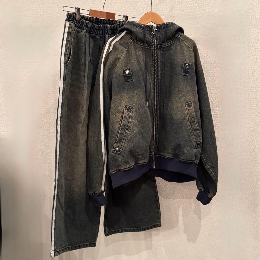 (セット販売)ADRER ジップパーカージャケットワイドスラックス